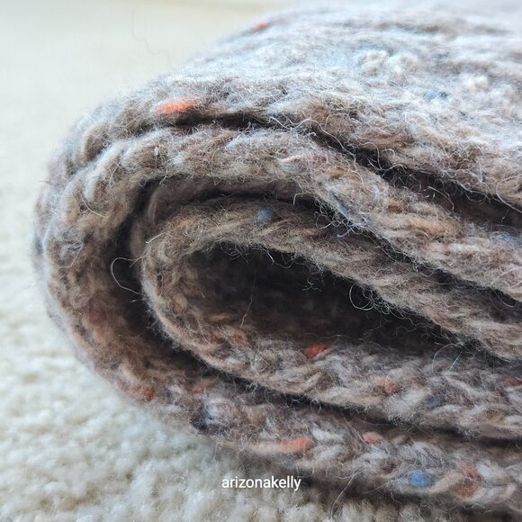 NWOT Barbour Thick Cable Knit Tweedy Donegal-style Wool Blend Scarf - Picture 3 of 15